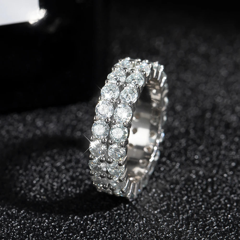 Moissanite טבעת משובצת 4.5 וחצי קראט 
