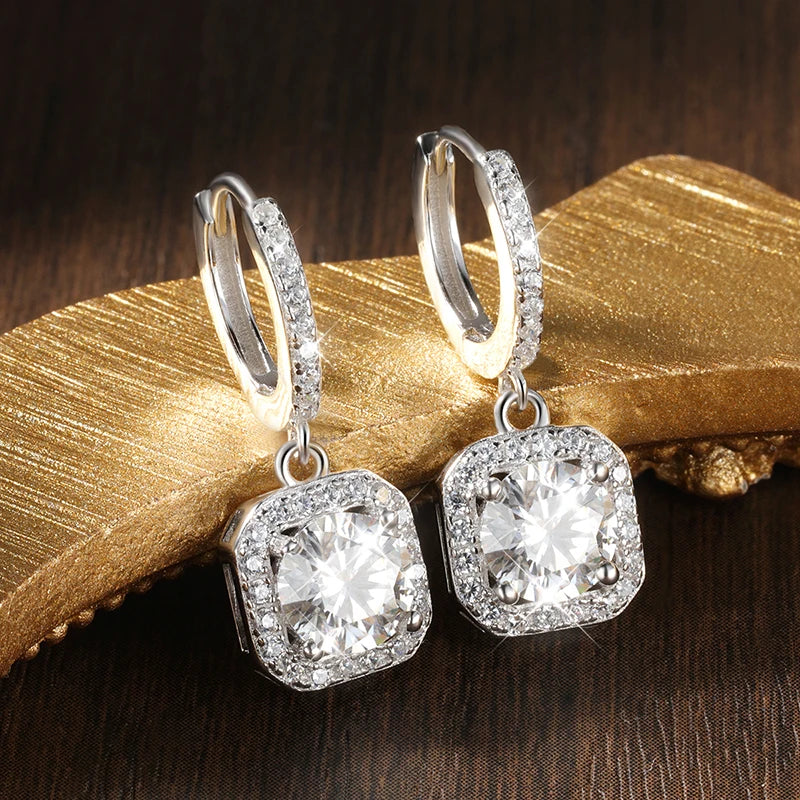 Moissanite עגילים יוקרתיים 