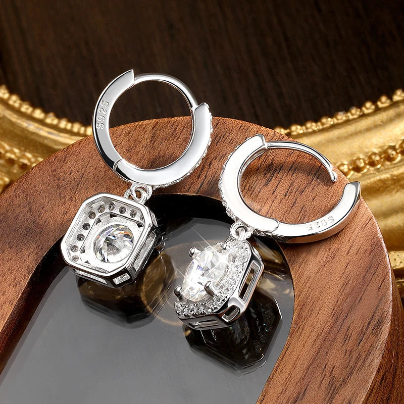 Moissanite עגילים יוקרתיים 
