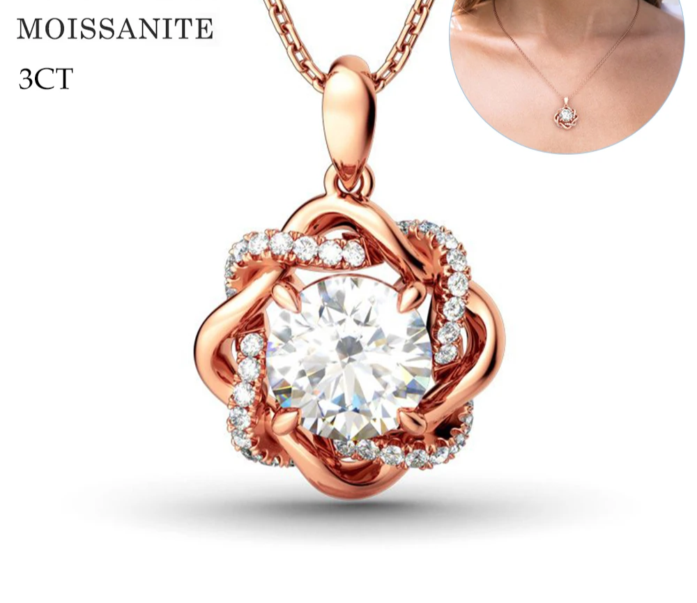 Original Moissanite Diamond Jewelry Sets for Women with Certificate Necklace Earrings Bangle Sets 925 Silver Wedding Luxury Gift