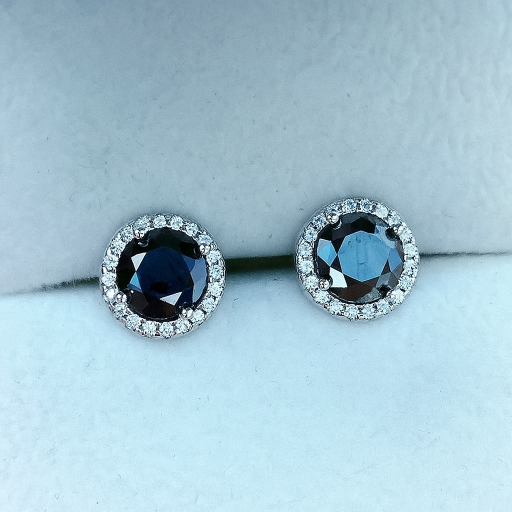 Moissanite עגילי עיגול יוקרתיים