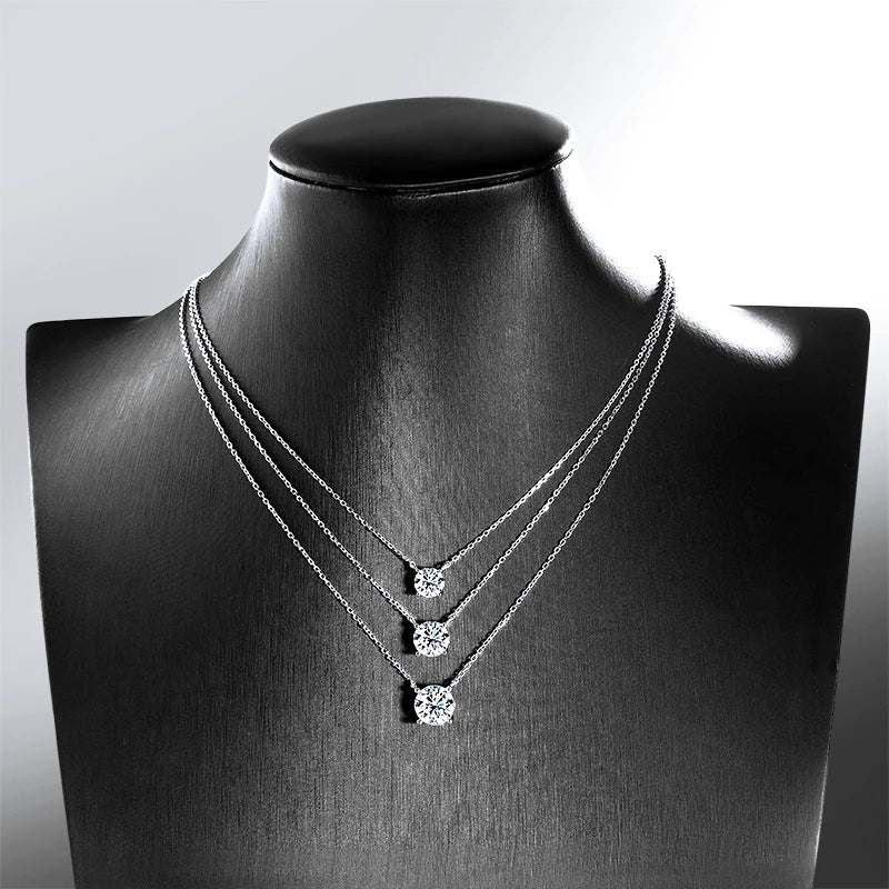 moissanite/zircon M&M שרשרת