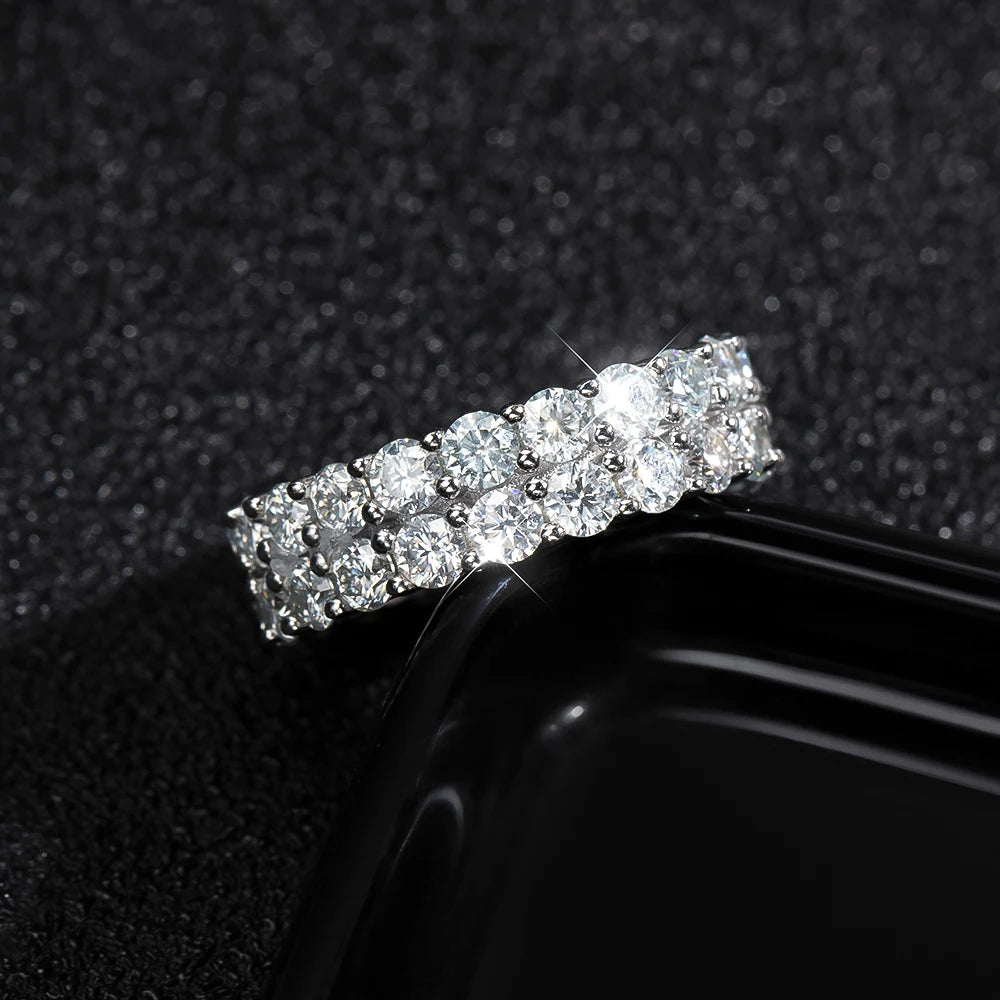Moissanite טבעת משובצת 4.5 וחצי קראט 