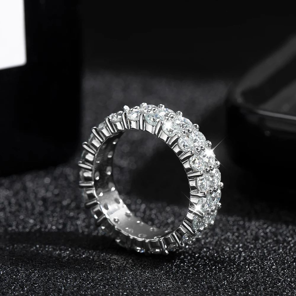 Moissanite טבעת משובצת 4.5 וחצי קראט 