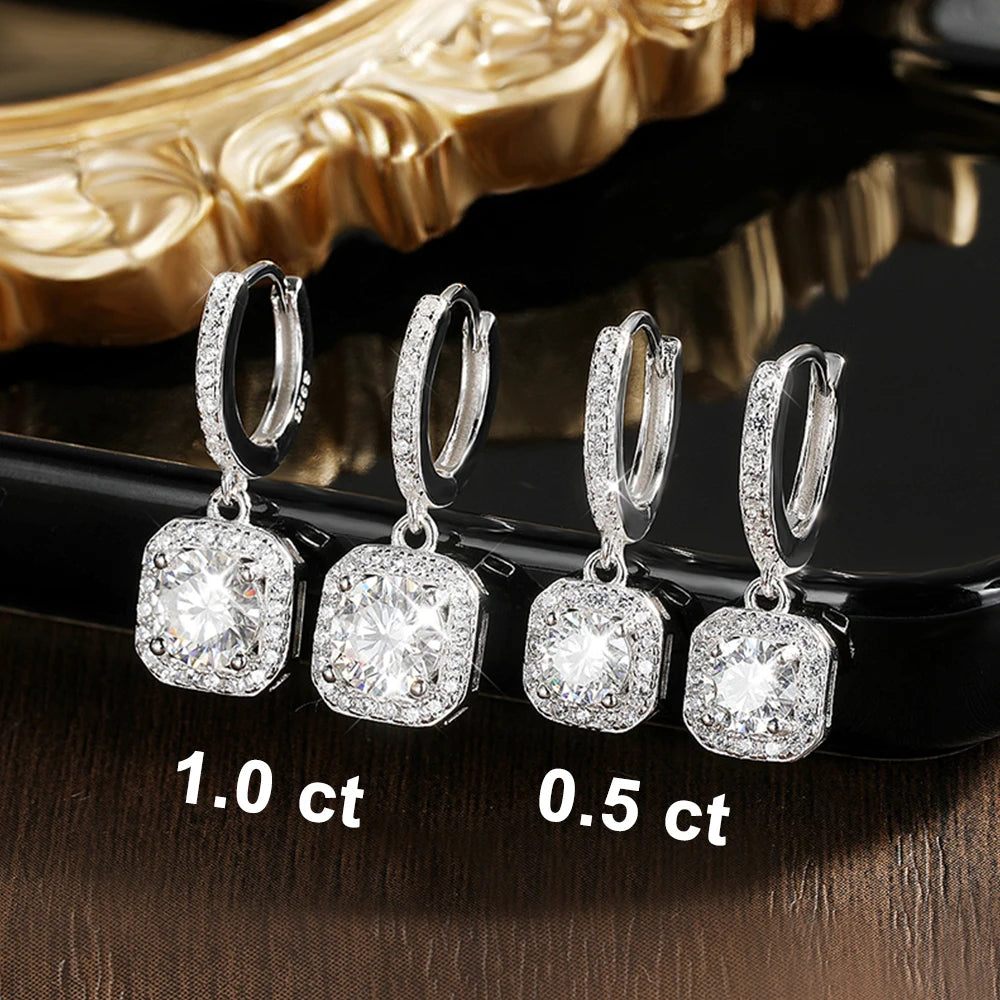 Moissanite עגילים יוקרתיים 