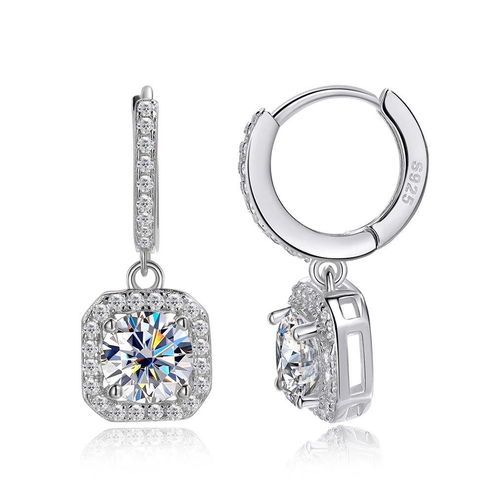 Moissanite עגילים יוקרתיים 